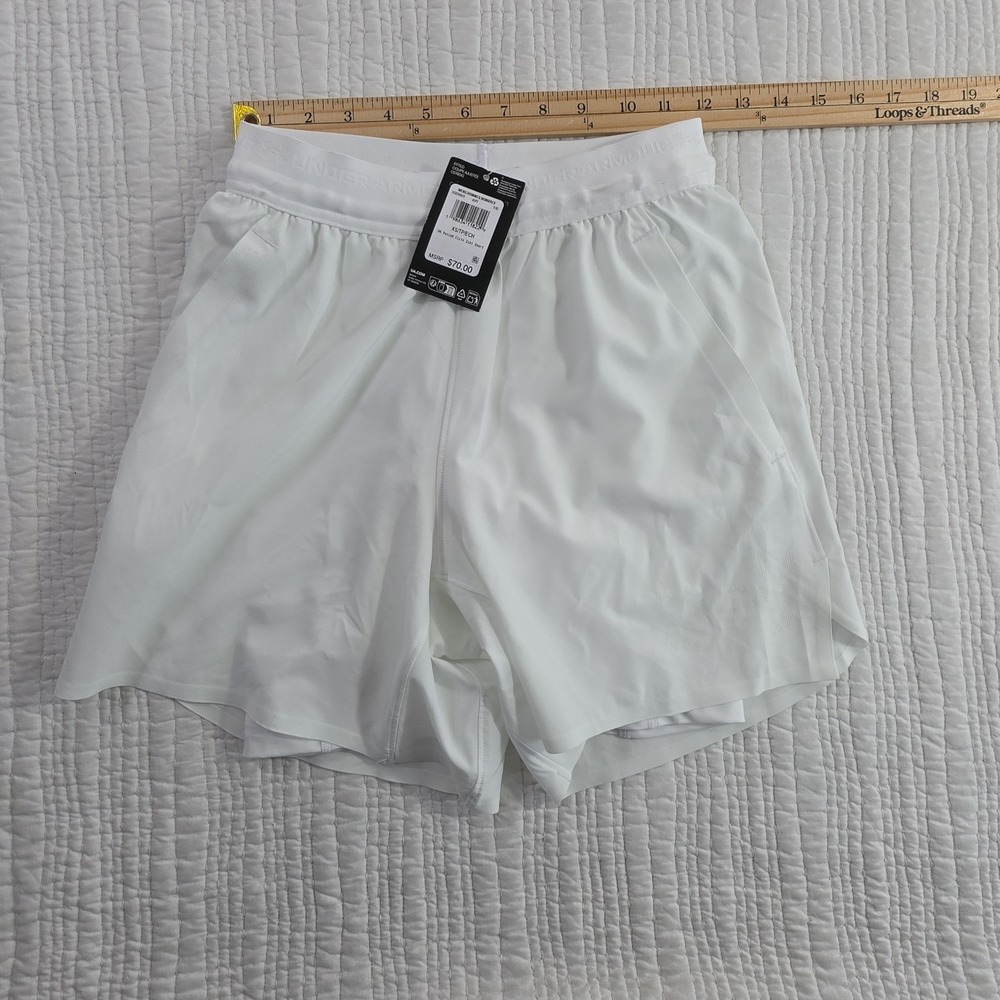 Under Armour Vanish Elite 2in1 Shorts Mens XS White Tech Pocket Gym NWT 6009869 - Picture 8 of 13
